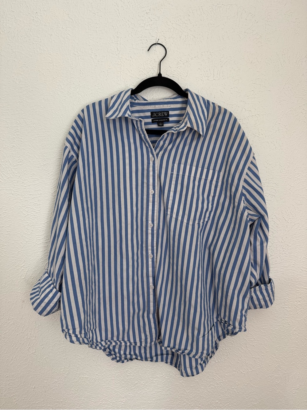J.Crew Blue and White Striped Button-Up Shirt